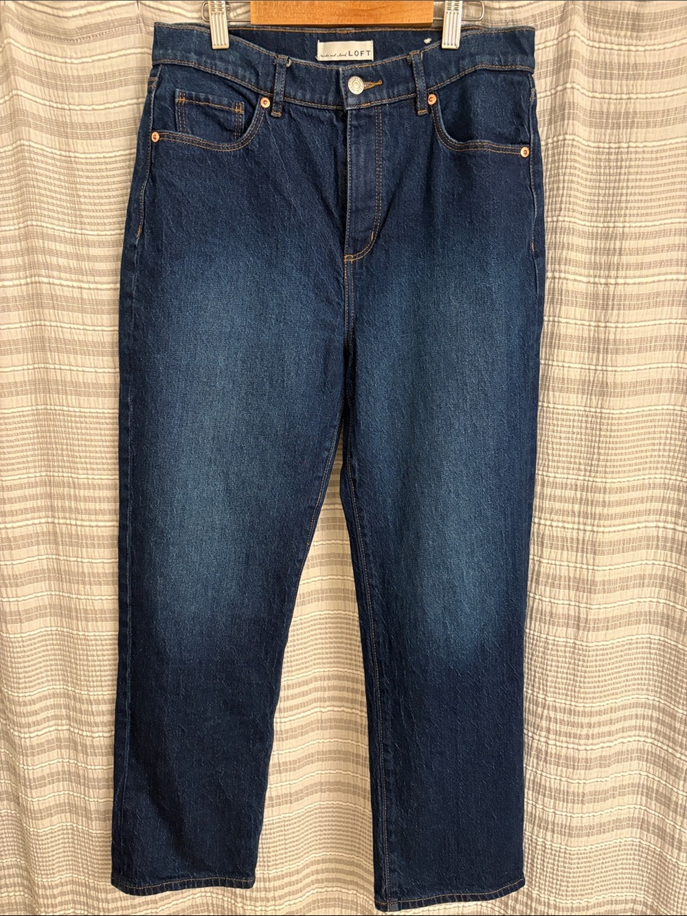 LOFT women’s Indigo Relaxed Straight Jeans